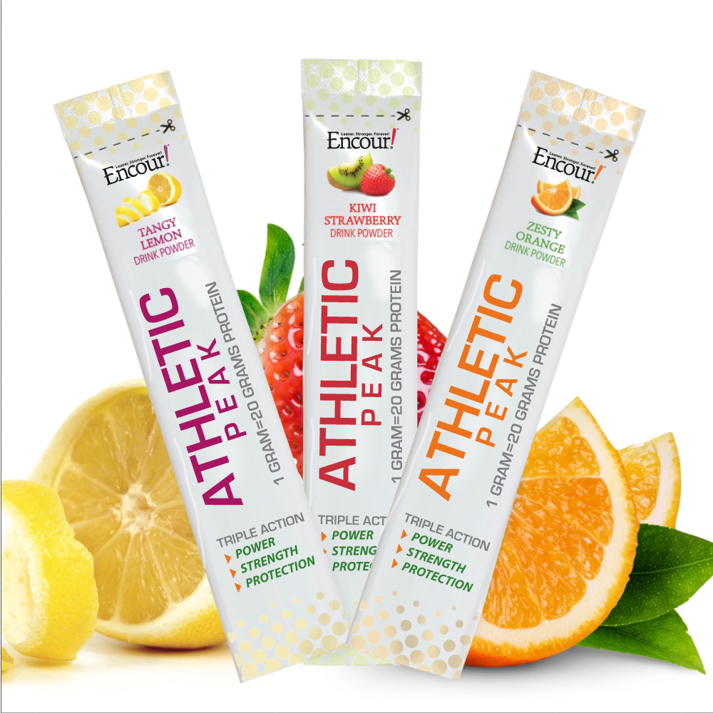 Athletic Peak drink powder stick packaging