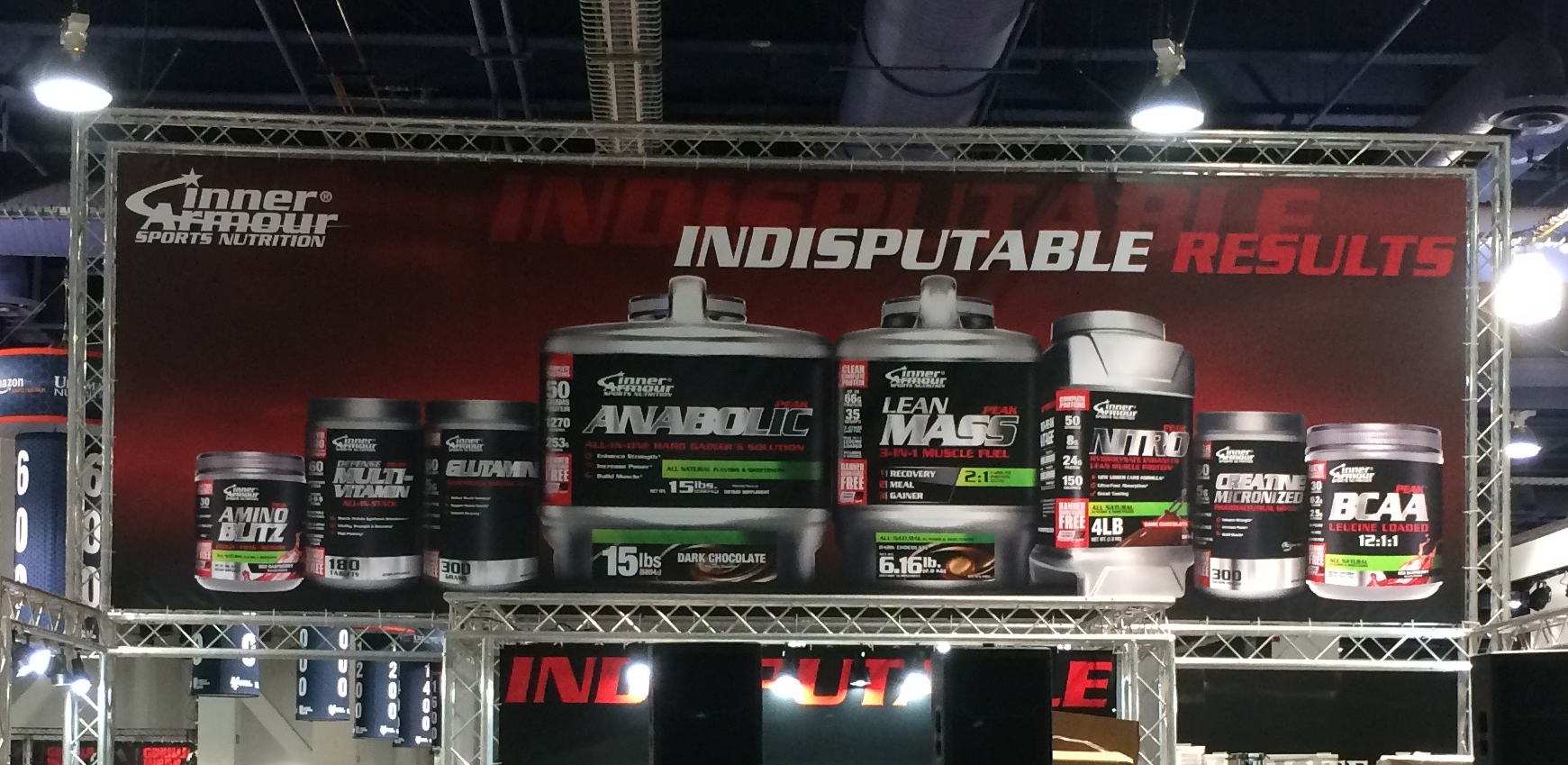 Inner Armour Sports Nutrition product line booth signage